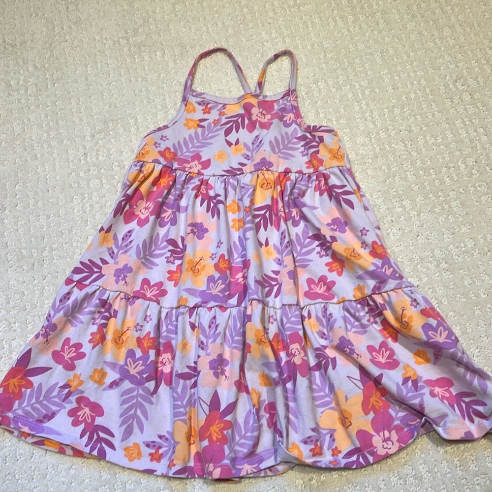 Cat and Jack 5t toddler girl twirl dress purple and orange vibrant colors